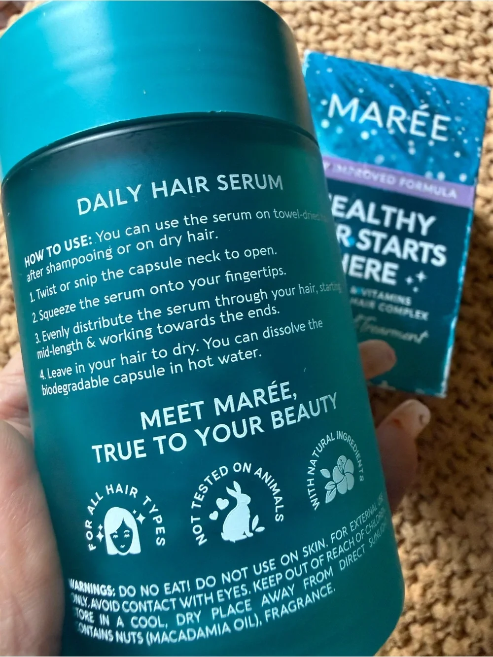 Maree Keratin & Argan Oil Leave-In Serum Capsules - Turquoise